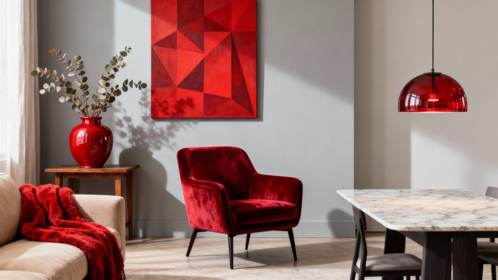 Intégrer le rouge en déco avec 5 objets incontournables sans aucun texte