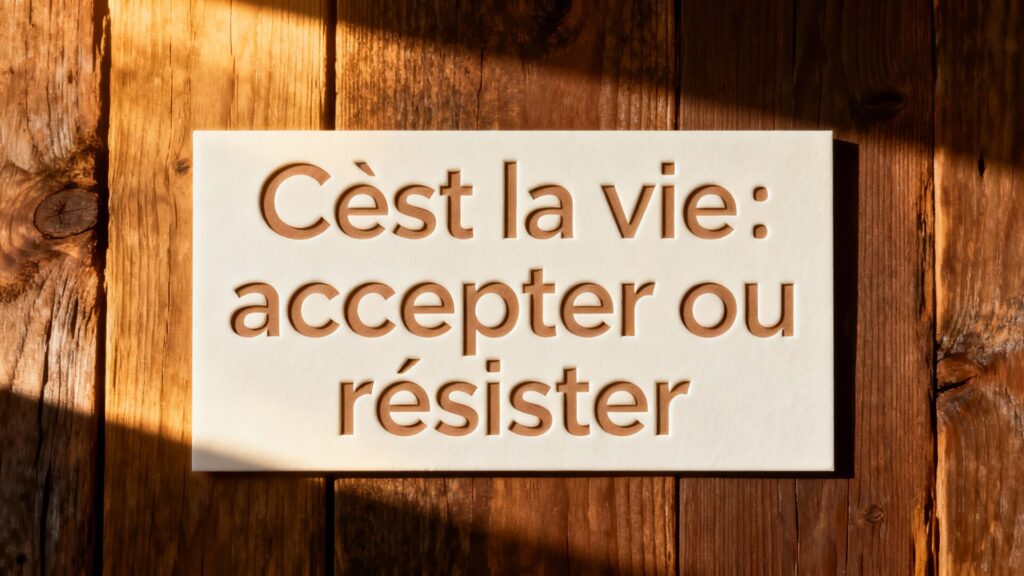 C'est la vie : accepter ou résister avec texte