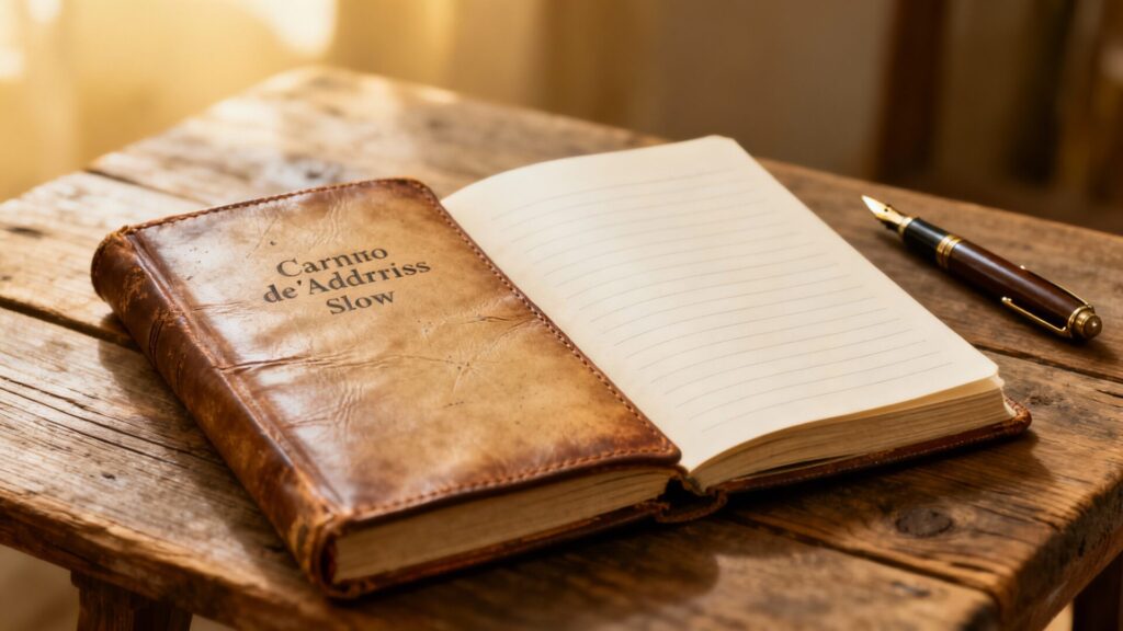 Carnet d'adresses slow pour hôtels, bibliothèques et salons de thé sans aucun texte