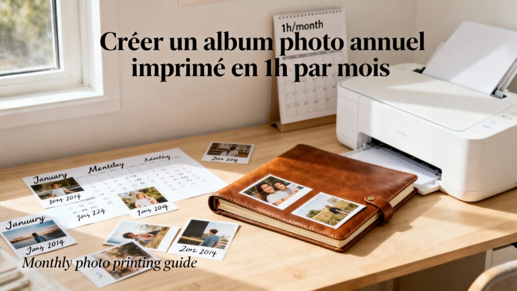 Créer un album photo annuel imprimé en 1h par mois avec texte