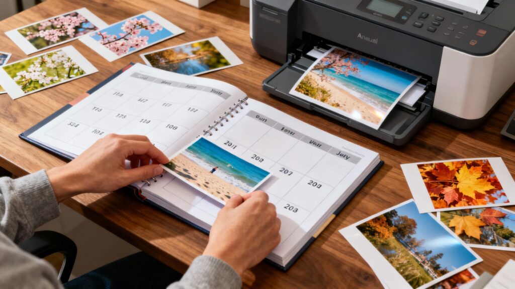 Créer un album photo annuel imprimé en 1h par mois sans aucun texte