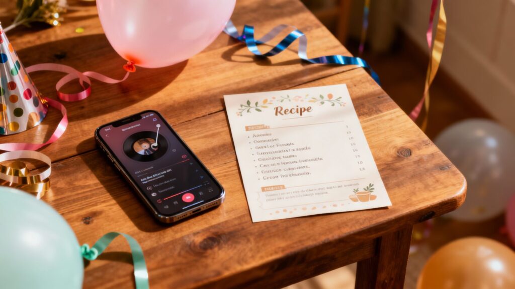 Fêtes à thème simples : playlists, déco et recettes en 1 page sans aucun texte