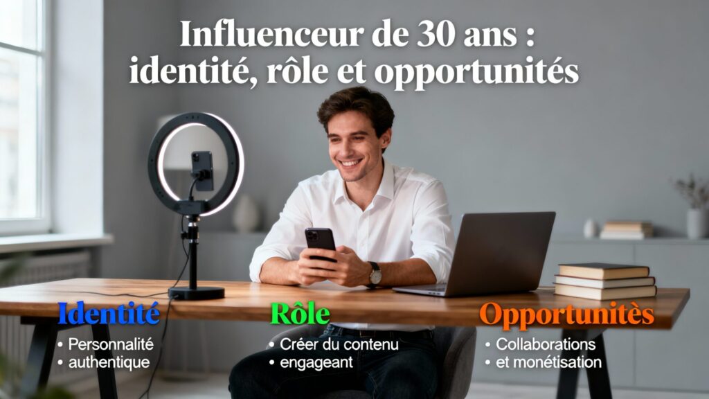 Influenceur de 30 ans : identité, rôle et opportunités avec texte