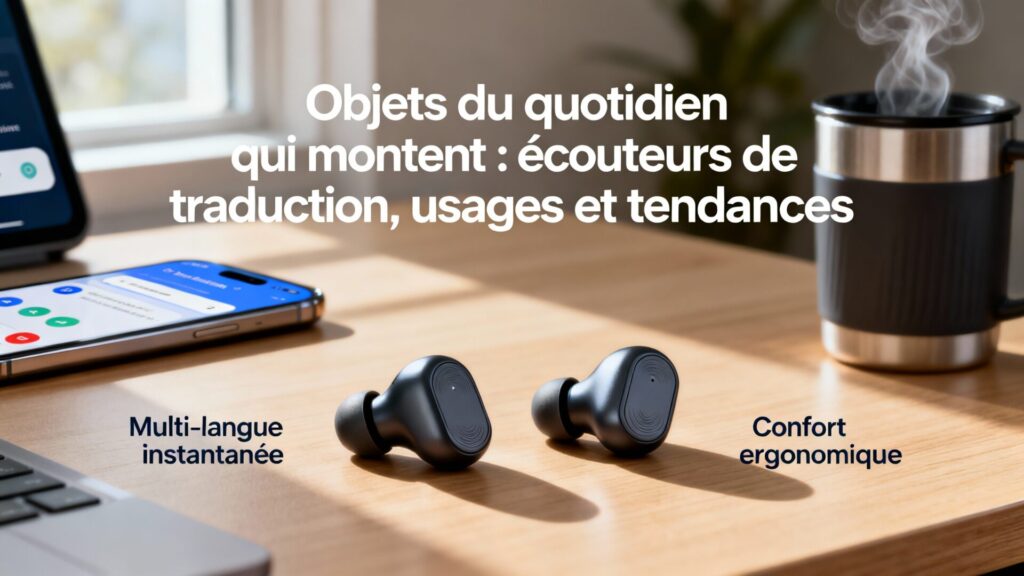 Objets du quotidien qui monte : écouteurs de traduction, usages et tendances avec texte