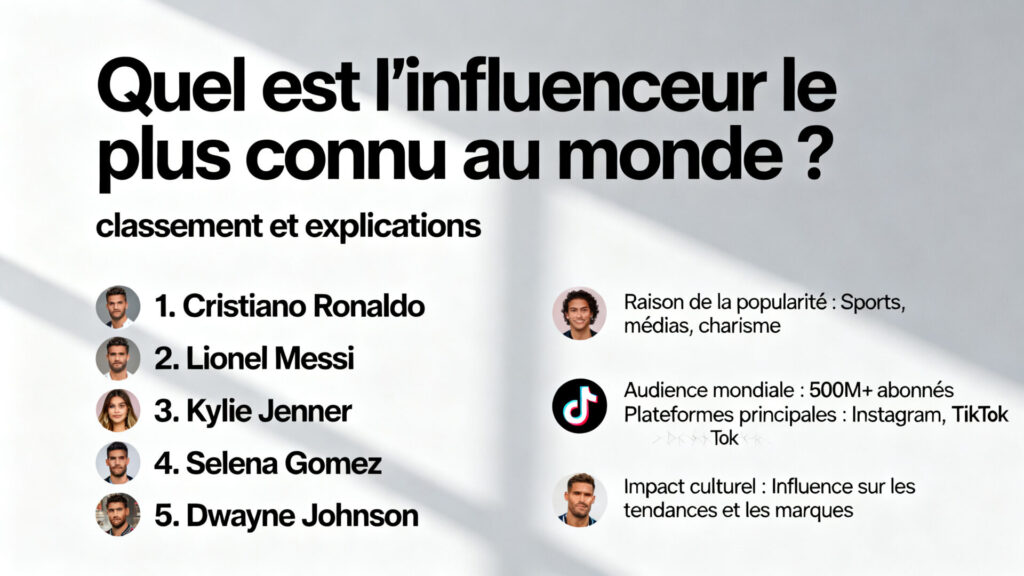 Quel est l'influenceur le plus connu au monde ?