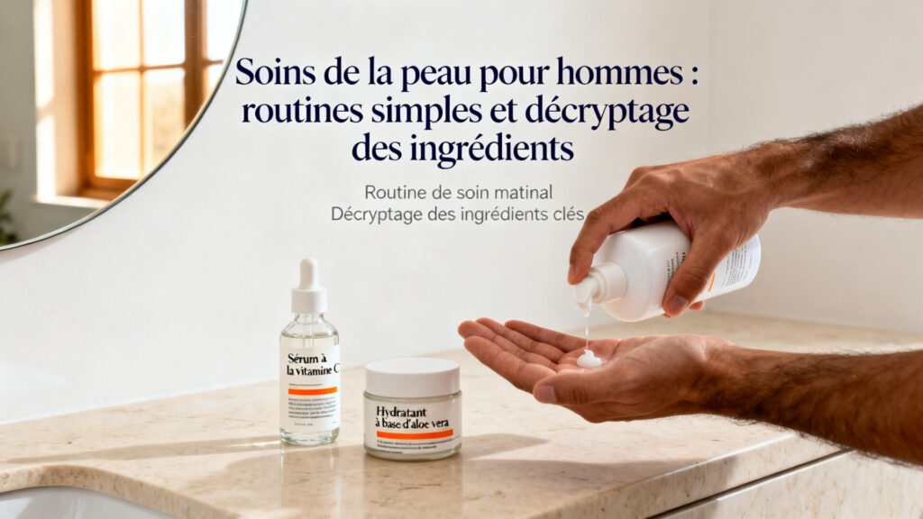 Soins de la peau pour hommes : routines simples et décryptage des ingrédients avec texte