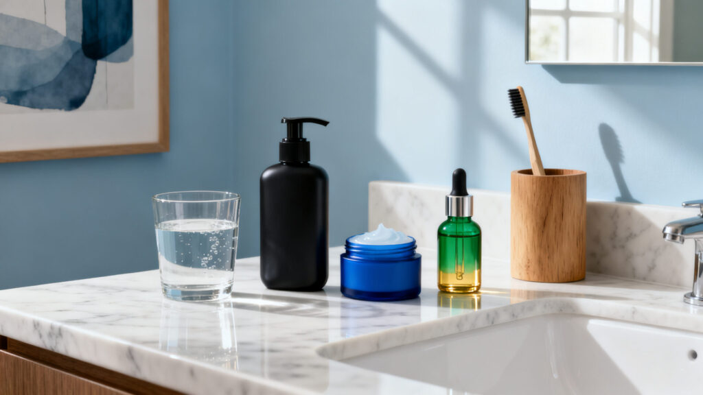 Soins de la peau pour hommes : routines simples et décryptage des ingrédients sans aucun texte