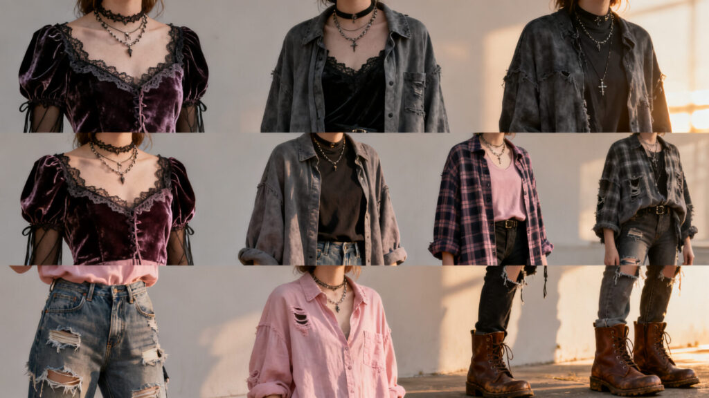 Styles alt faciles : goth soft et grunge propre en 7 tenues sans aucun texte