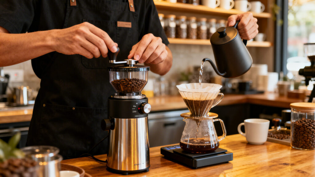 Cafés maison niveau barista : maîtriser la mouture, le ratio et l'eau sans aucun texte