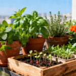 Créer un jardin de fenêtre d'aromates, micro-pousses et fleurs comestibles sans aucun texte