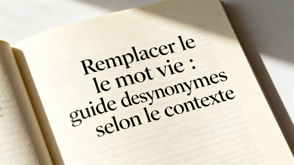 Remplacer le mot vie : guide des synonymes selon le contexte with text