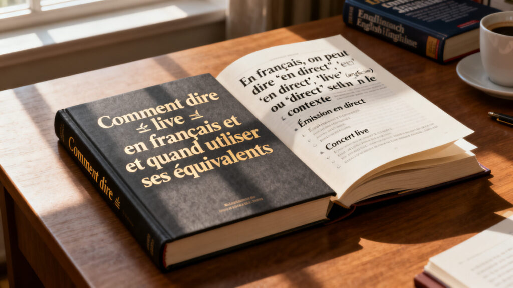 Comment dire « live » en français et quand utiliser ses équivalents avec texte