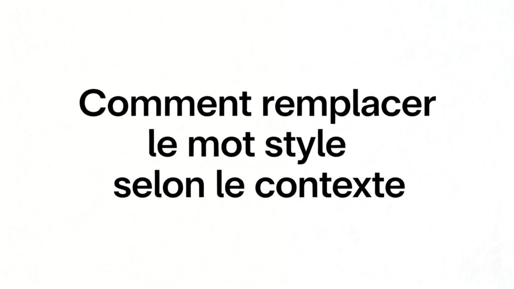 Comment remplacer le mot style selon le contexte with text