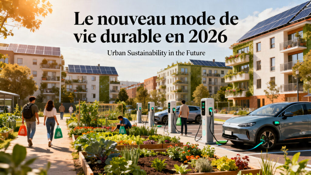 Le nouveau mode de vie durable en 2026 avec texte