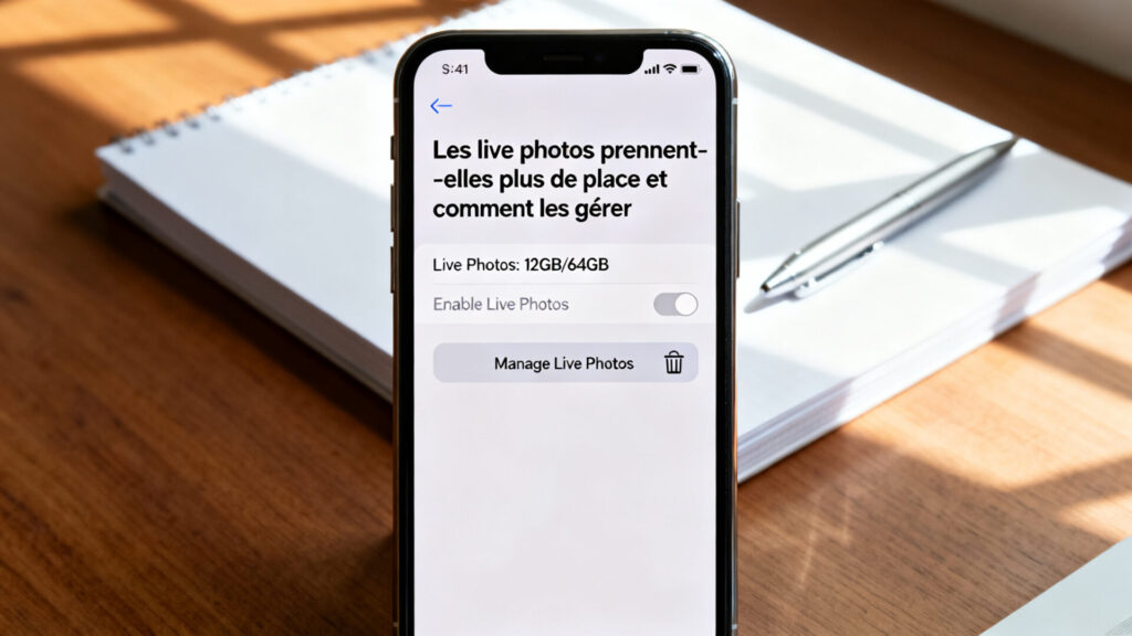 Les live photos prennent-elles plus de place et commentent les gérer avec texte