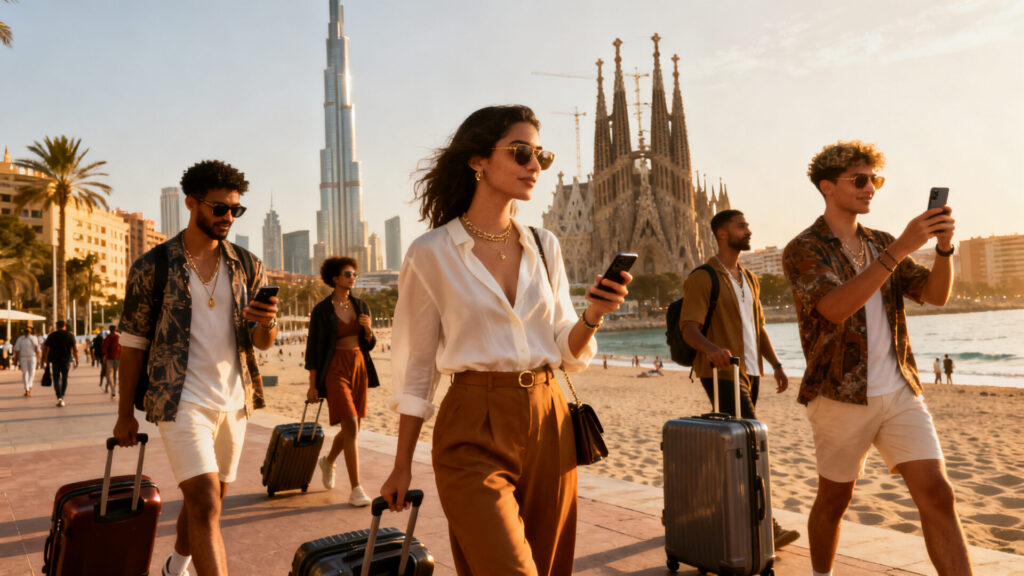 Les migrations des influenceurs vers dubaï et barcelone sans aucun texte