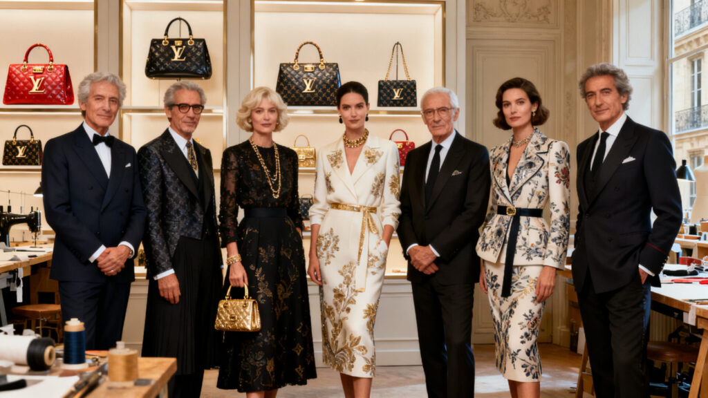 Les créateurs français célèbres pour leurs sacs et vêtements de luxe sans aucun texte