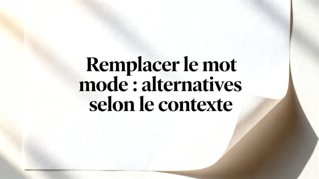 Remplacer le mot mode : alternatives selon le contexte avec texte