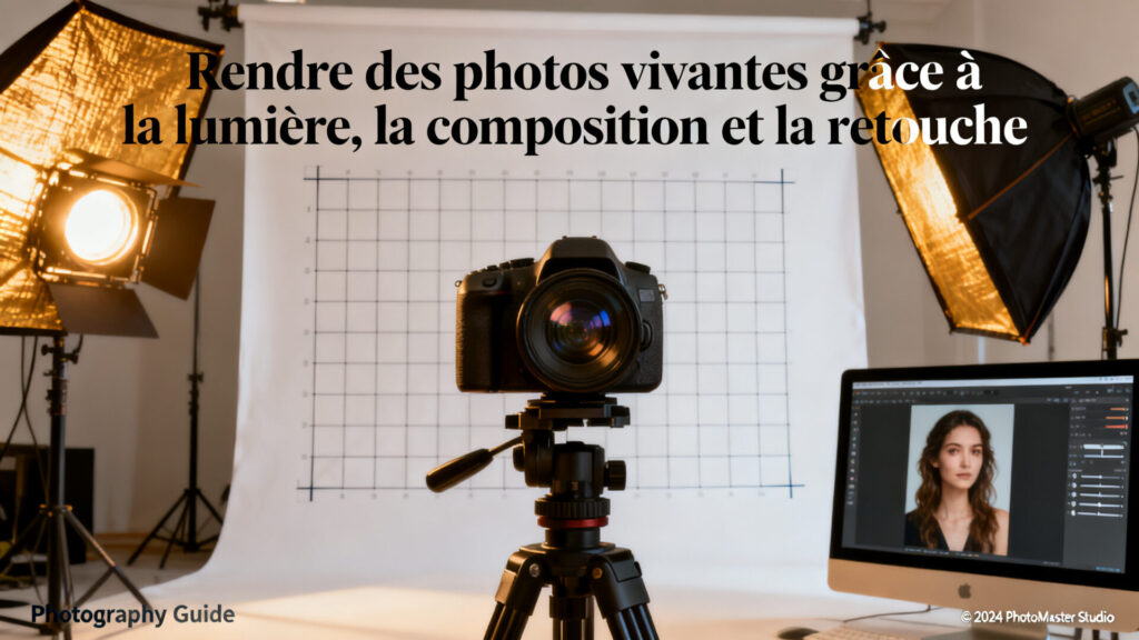 Rendre des photos vivantes grâce à la lumière, la composition et la retouche avec texte