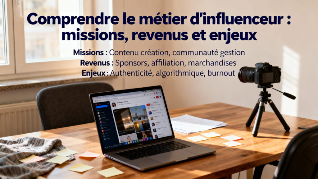 Comprendre le métier d'influenceur : missions, revenus et enjeux avec texte