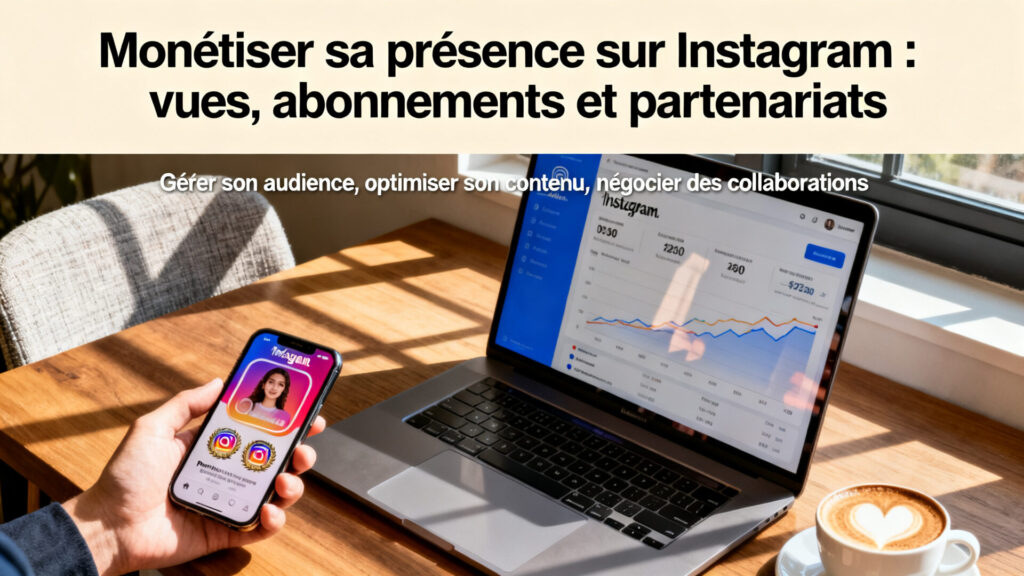 Monétiser sa présence sur Instagram : vues, abonnements et partenariats avec texte