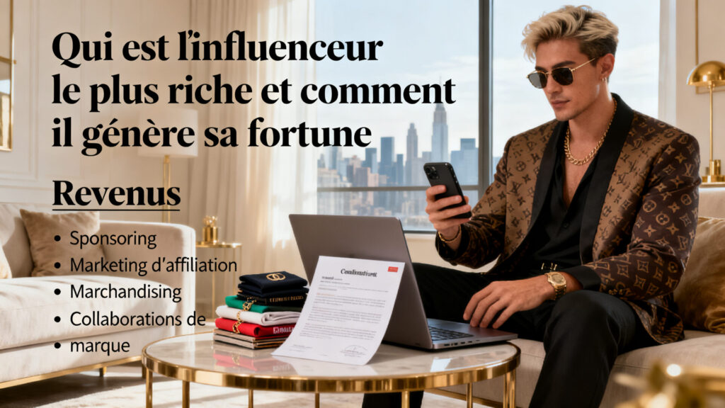 Qui est l'influenceur le plus riche et comment il génère sa fortune avec texte