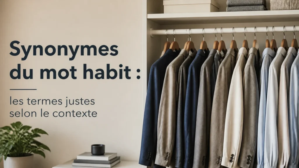 Synonymes du mot habit : les termes justes selon le contexte with text