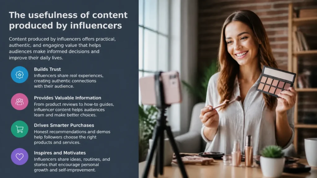 L'utilité des contenus produits par les influenceurs avec du texte